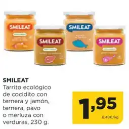 Alimerka SMILEAT Tarrito ecológico de cocidito con ternera y jamón, ternera, pavo o merluza con verduras oferta