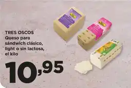 Alimerka TRES OSCOS Queso para sándwich clásico, light o sin lactosa oferta