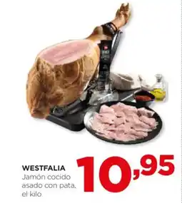 Alimerka WESTFALIA Jamón cocido asado con pata, oferta