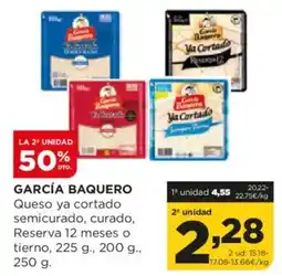Alimerka GARCÍA BAQUERO Queso ya cortado semicurado, curado, Reserva 12 meses o tierno oferta