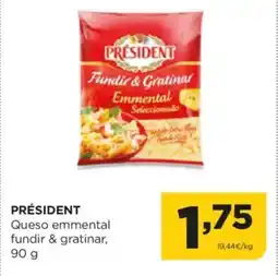 Alimerka PRÉSIDENT Fundir&Gratinar Emmental Seleccionado oferta