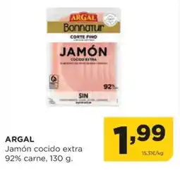Alimerka ARGAL Jamón cocido extra 92% carne oferta