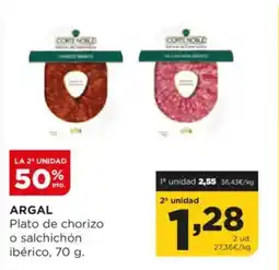 Alimerka ARGAL Plato de chorizo o salchichón ibérico oferta