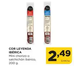 Alimerka COR LEYENDA IBÉRICA Mini chorizo o salchichón ibérico, oferta