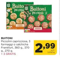 Alimerka BUITONI Piccolini capricciosa, 3 formaggi o salchicha Frankfurt oferta