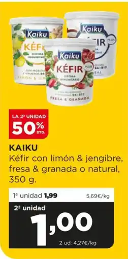Alimerka KAIKU Kéfir con limón & jengibre, fresa & granada o natural, oferta