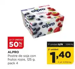 Alimerka ALPRO Postre de soja con frutos rojos oferta