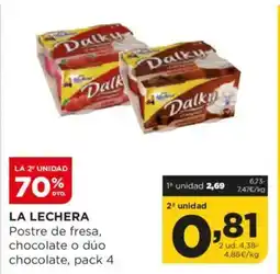 Alimerka LA LECHERA Postre de fresa, chocolate o dúo chocolate oferta