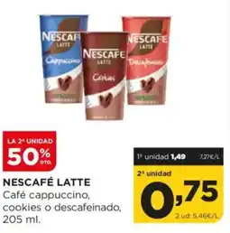 Alimerka NESCAFÉ LATTE Café cappuccino, cookies o descafeinado, oferta