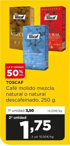 Alimerka TOSCAF Café molido mezcla, natural o natural descafeinado oferta