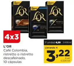 Alimerka LOR Café Colombia, ristretto o ristretto descafeinado, 10 cápsulas oferta
