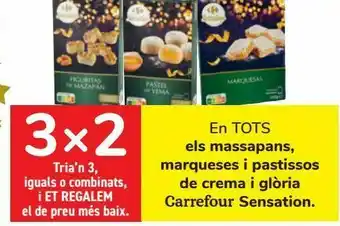 Jata En todos los mazapanes, marquesas y pasteles de yema y gloria carrefour sensation oferta