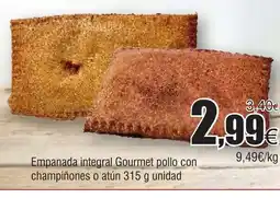 FROIZ Empanada integral Gourmet pollo con champiñones o atún oferta