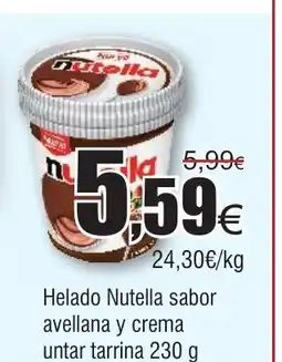 FROIZ Helado Nutella sabor avellana y crema untar tarrina oferta