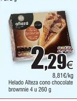 FROIZ Helado Alteza cono chocolate brownnie oferta