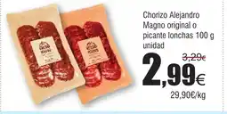 FROIZ Chorizo Alejandro Magno original o picante lonchas oferta