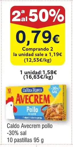 FROIZ Caldo Avecrem pollo -30% sal 10 pastillas oferta