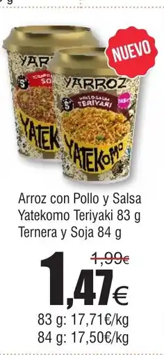 FROIZ Arroz con Pollo y Salsa Yatekomo Teriyaki Ternera y Soja oferta