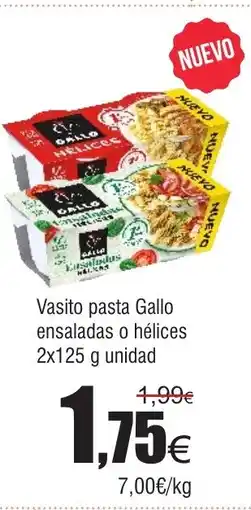 FROIZ Vasito pasta Gallo ensaladas o hélices oferta