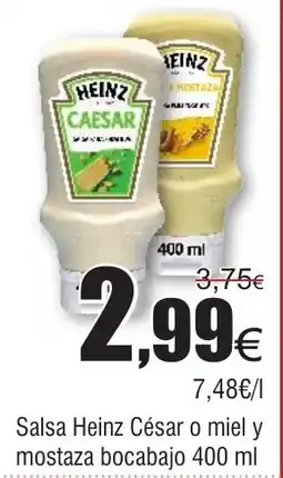 FROIZ Salsa Heinz César o miel y mostaza bocabajo oferta