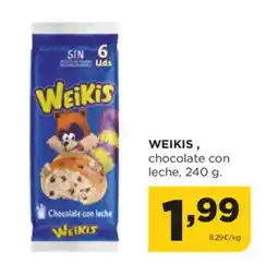 Alimerka WEIKIS, chocolate con leche oferta