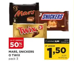 Alimerka MARS, SNICKERS O TWIX oferta