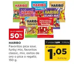 Alimerka HARIBO Favoritos pica sour, funky mix, favoritos classic, mix, ositos de oro o pica o regaliz oferta