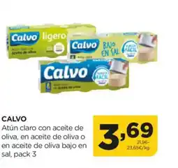 Alimerka CALVO Atún claro con aceite de oliva, en aceite de oliva o en aceite de oliva bajo en sal oferta