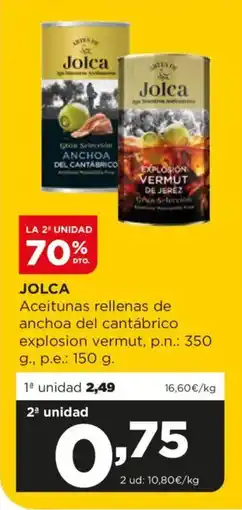 Alimerka JOLCA Aceitunas rellenas de anchoa del cantábrico explosion vermut oferta