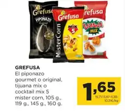 Alimerka GREFUSA El piponazo gourmet o original, tijuana mix o cocktail mix 5 mister corn oferta