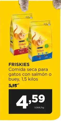 Alimerka FRISKIES Comida seca para gatos con salmón o buey oferta