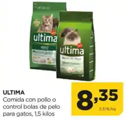 Alimerka ULTIMA Comida con pollo o control bolas de pelo para gatos oferta