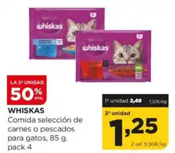 Alimerka WHISKAS Comida selección de carnes o pescados para gatos oferta