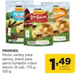 Alimerka FRISKIES Picnic variety para perros, snack para perro funtastix o bon bacon oferta