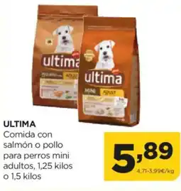 Alimerka ULTIMA Comida con salmón o pollo para perros mini adultos, oferta