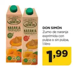 Alimerka DON SIMÓN Zumo de naranja exprimida con pulpa o sin pulpa oferta