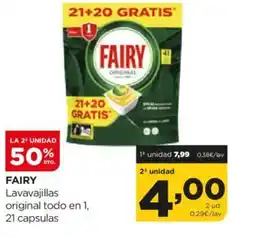 Alimerka FAIRY Lavavajillas original todo en 1, 21 capsulas oferta