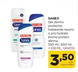 Alimerka SANEX Gel dermo protector, hidratante neutro o pro hydrate biome protect dermo, oferta