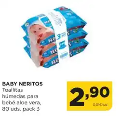 Alimerka BABY NERITOS Toallitas húmedas para bebé aloe vera, oferta
