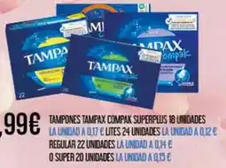 Claudio Tampax - tampones compak superplus 18 unidades oferta