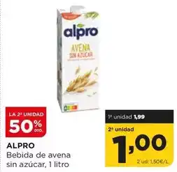 Alimerka Alpro - bebida de avena sin azucar oferta