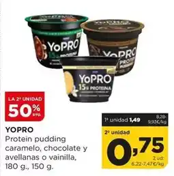 Alimerka Yopro - protein pudding caramelo, chocolate y avellanas o vainilla oferta