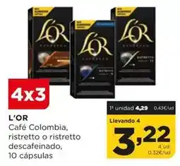 Alimerka L'or - cafe colombia, ristretto o ristretto descafeinado, 10 cápsulas oferta