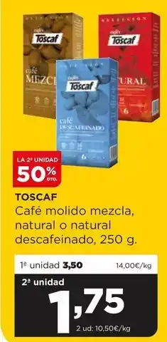 Alimerka Toscaf - cafe molido mezcla, natural o natural descafeinado oferta