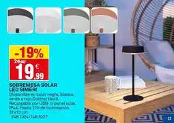 Bricoking Solar - sobremesa led simeria oferta