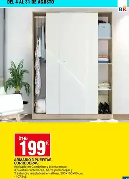 Bricoking Blanco - armario 3 puertas correderas oferta