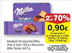 FROIZ Sándwich de bizcocho Milka choc & choc oferta