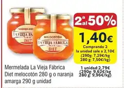 FROIZ Mermelada La Vieja Fábrica Diet melocotón o naranja amarga oferta