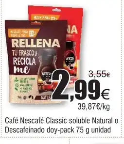 FROIZ Café Nescafé Classic soluble Natural o Descafeinado doy-pack oferta