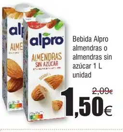 FROIZ Bebida Alpro almendras o almendra sin azúcar oferta